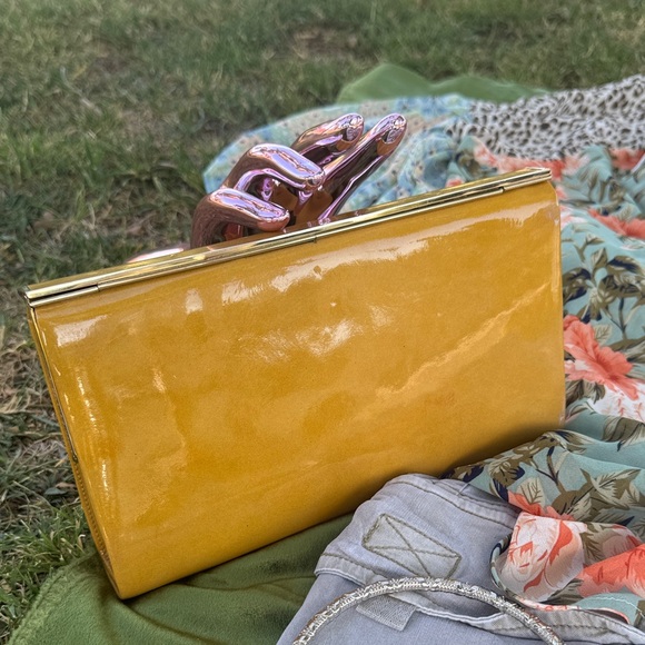 Jimmy Choo Elegant Yellow Clutch Bag